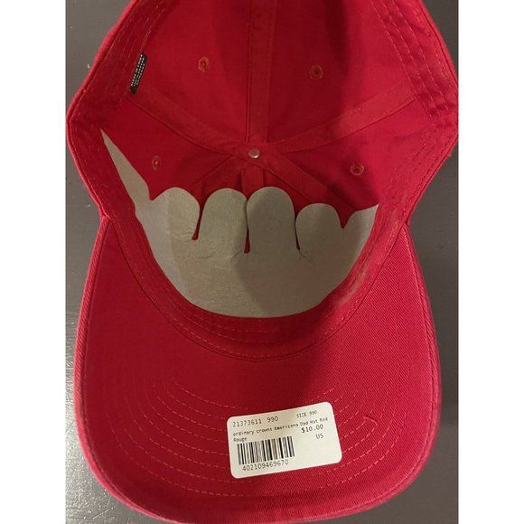 Ordinary Crowns American Peace Symbol Strapback Cotton Dad Hat Red - Picture 6 of 7